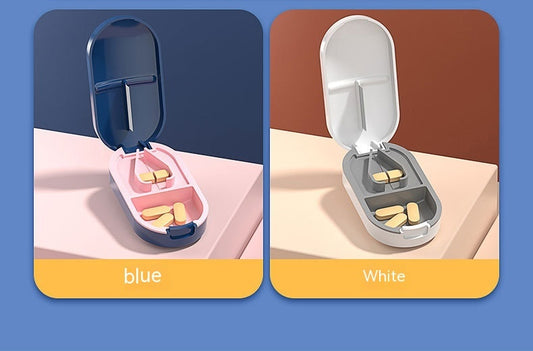 Japanese Pill Cutter Quarter Storage Box