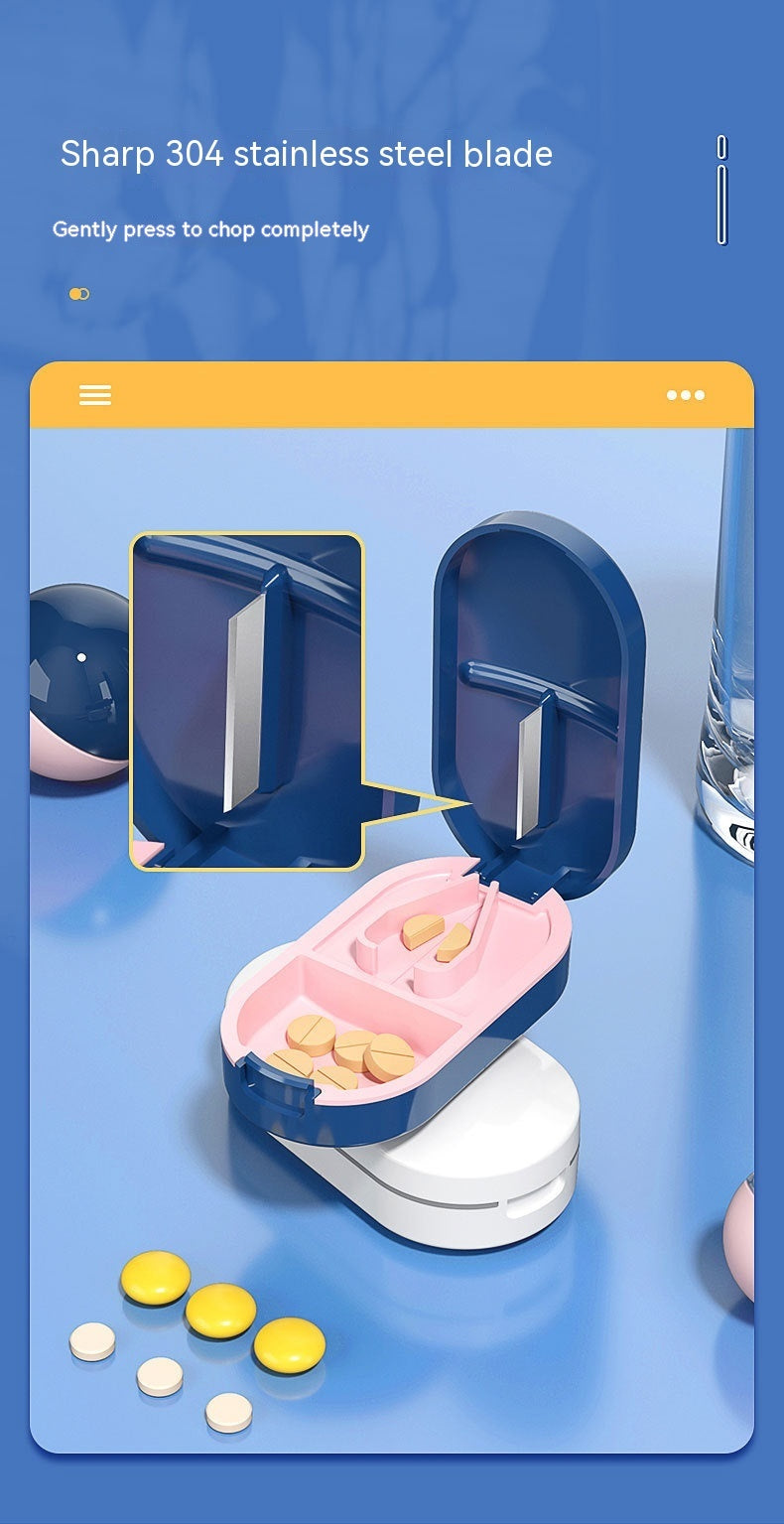 Japanese Pill Cutter Quarter Storage Box