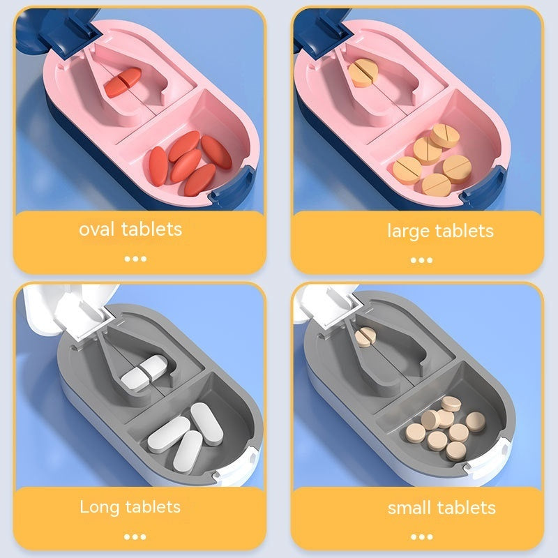 Japanese Pill Cutter Quarter Storage Box